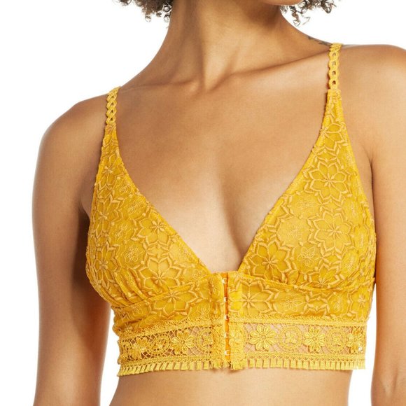 NWT Free People Ella Soft Lace Longline Bralette M - Picture 11 of 13